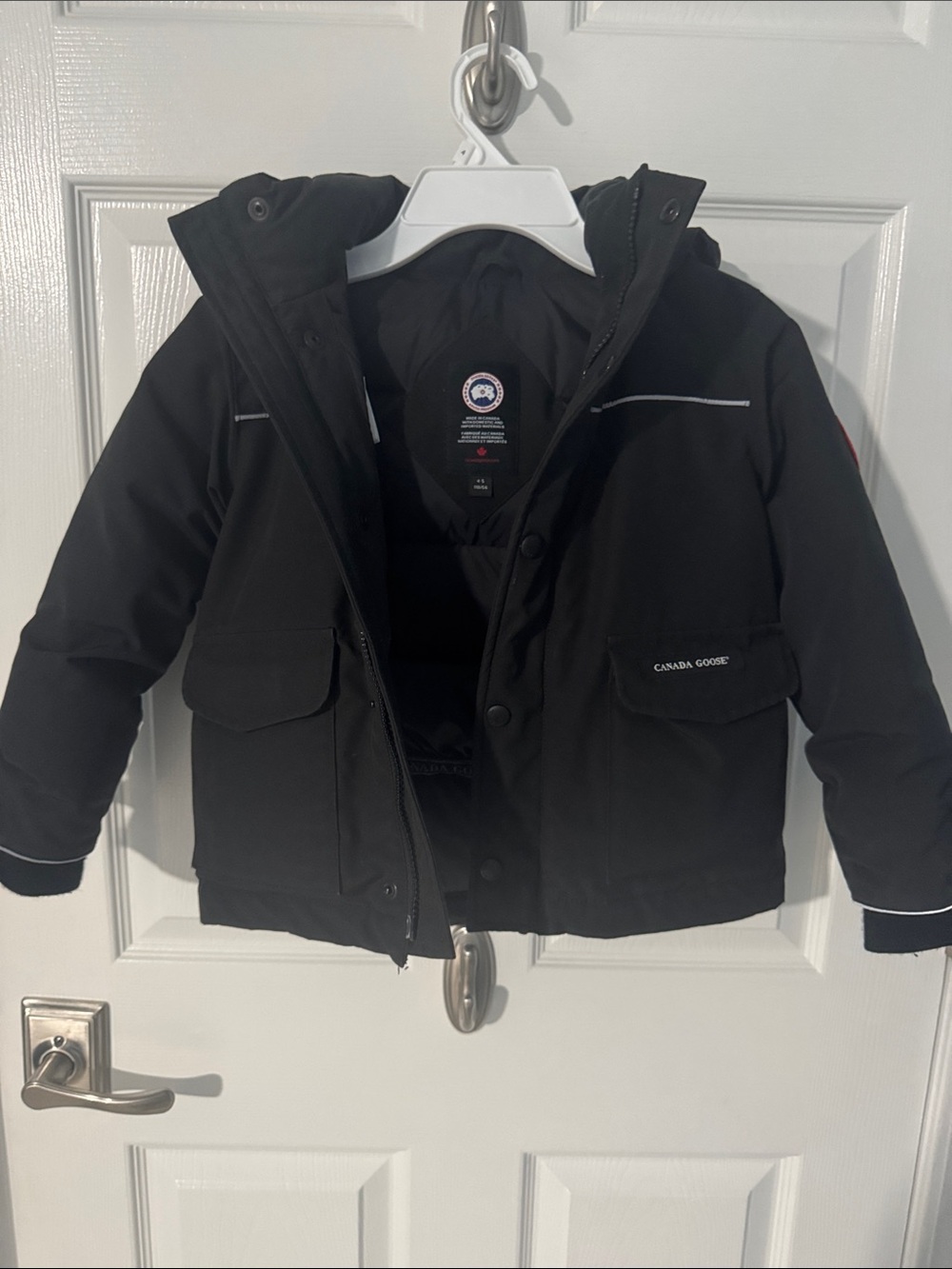 Canada Goose Kids Black Puffer Jacket with Hood